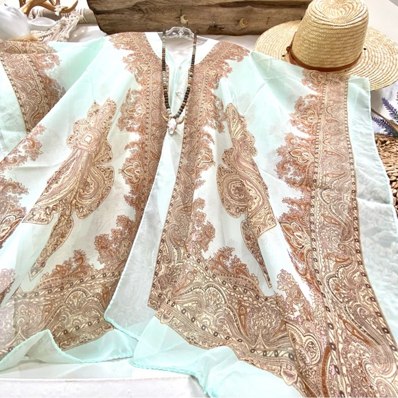 Breezy Gypsy/hippy boho CAFTAN/Cape/poncho bikini cover sheer & multifunctional - Picture 2 of 15